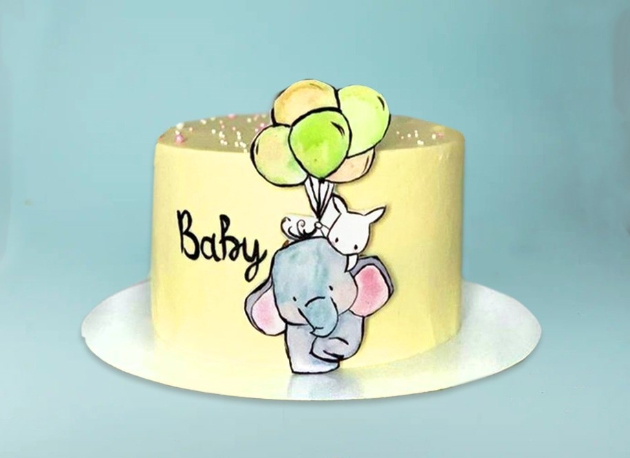 Воздушный шар “С Днем Рождения”, торт и шарики