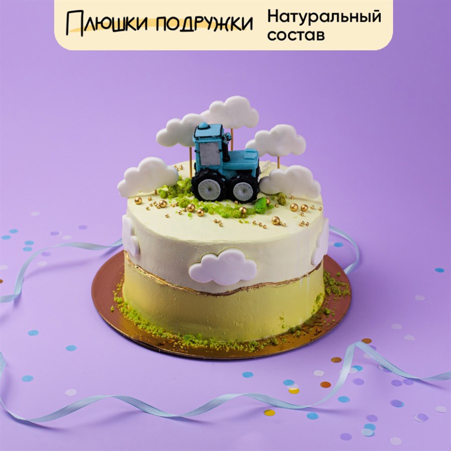 Торт с фигуркой синий трактор 2,2кг - фото 117778