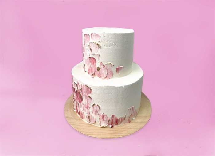 Свадебный торт двухъярусный Розовый фламинго - фото 12206
