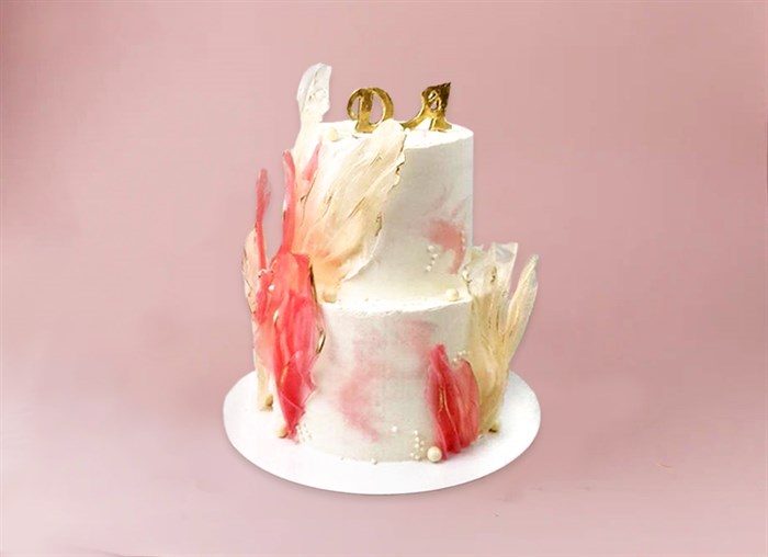 Свадебный торт Классика с топпером - фото 12566