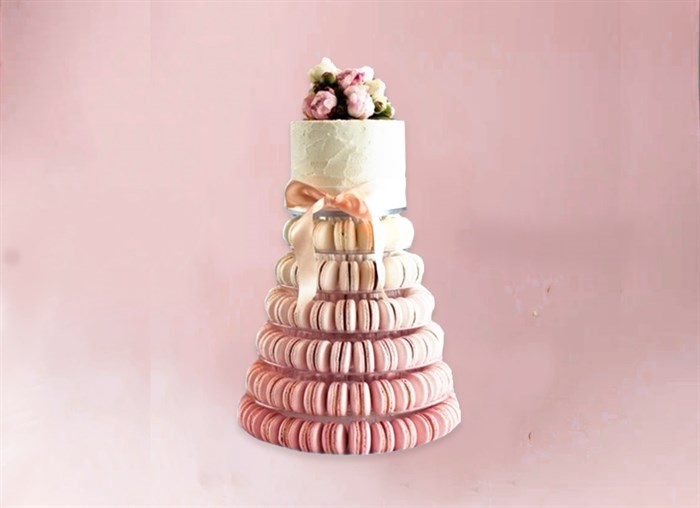 Свадебный торт 2кг и набор макарунс 100 шт - фото 12602