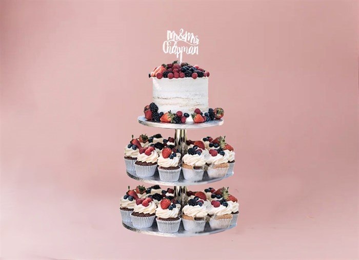 Свадебный торт 3кг и набор пирожных капкейки 42шт - фото 12621