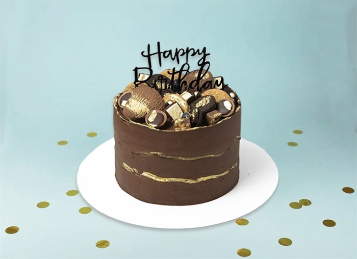 Торт на день рождения Happy Birthday 1 ( шоколад) - фото 12877