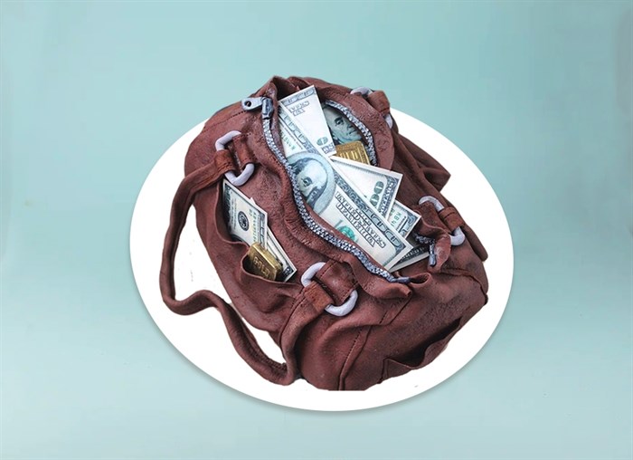 Торт Сумка с деньгами 3кг - фото 13072
