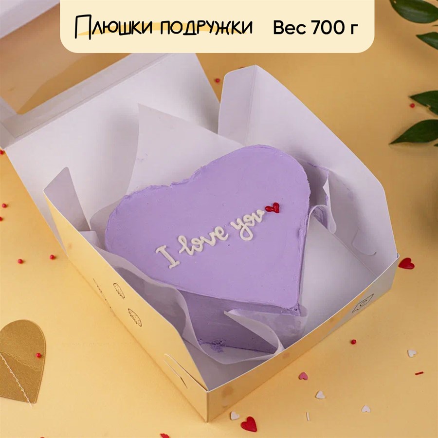 Бенто-торт Лиловое Сердце - фото 142913