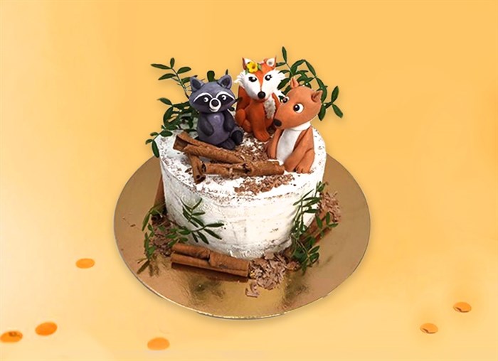 Торт подарочный Зверята в хвойном лесу - фото 15458