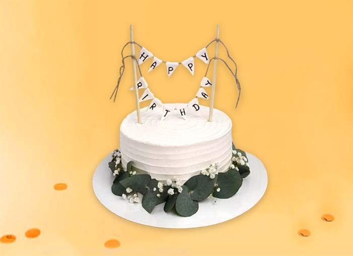 Торт Подарочный Happy Birthday с эвкалиптом 2 кг - фото 15517