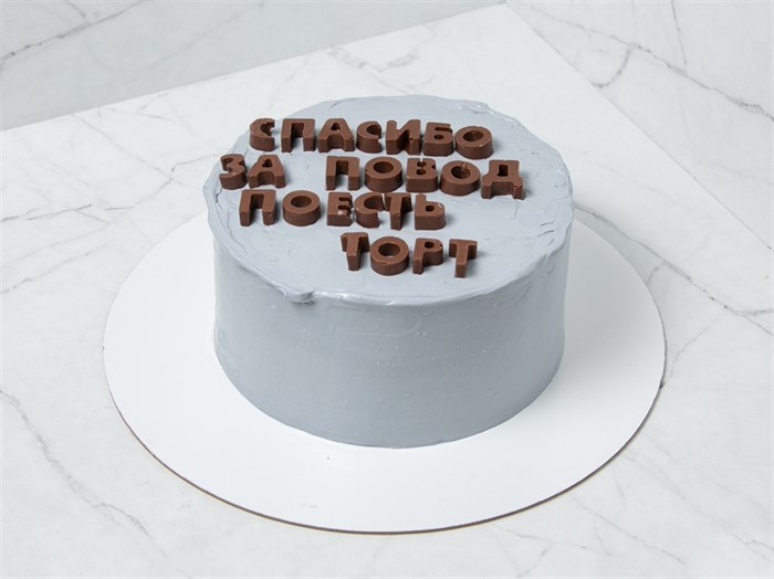 Торт с надписью Спасибо за повод - фото 7068