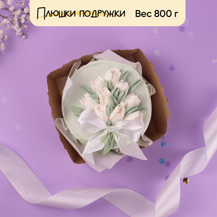 Бенто-торт на 8 марта Букет белых тюльпанов - фото 73706