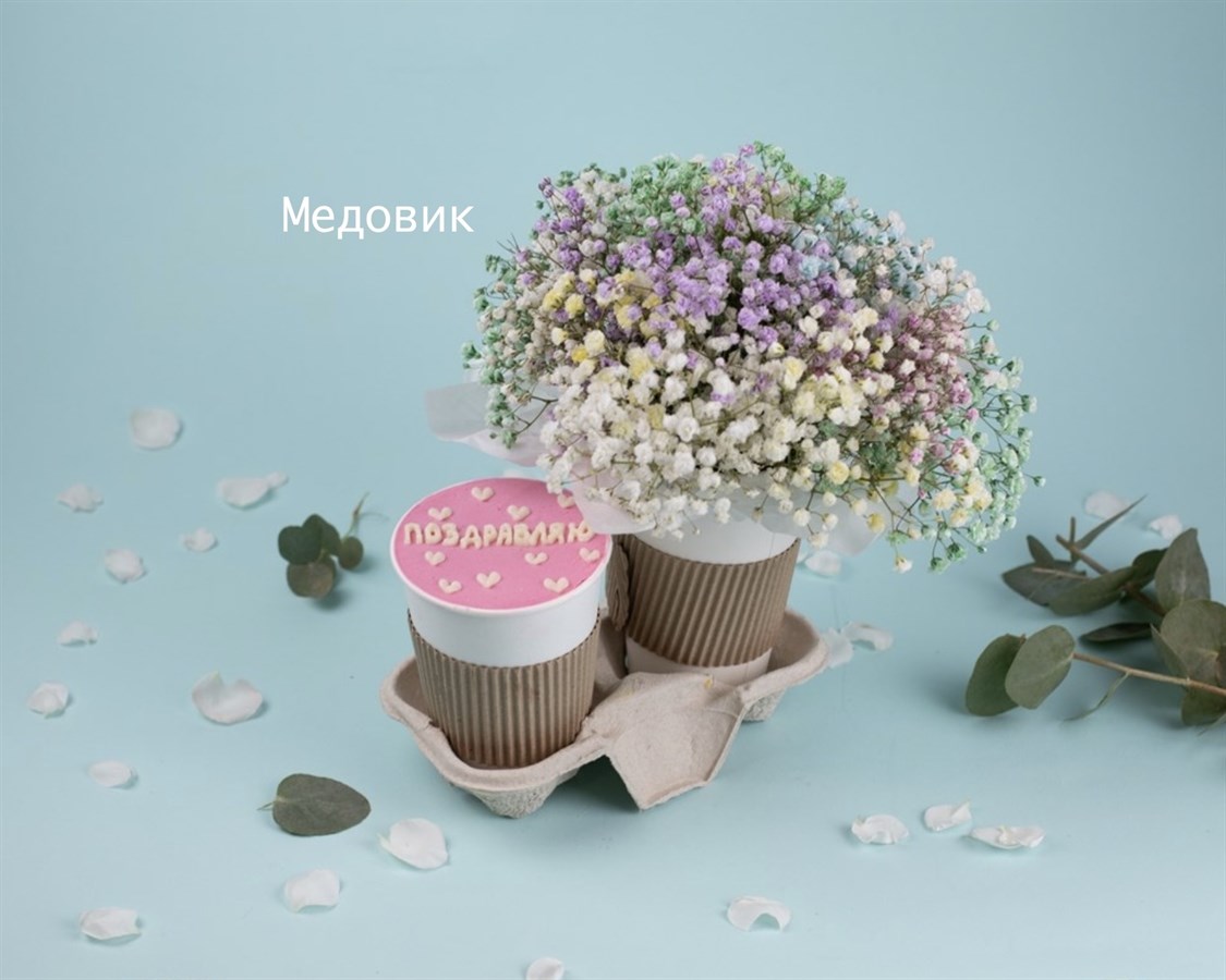 Десерт и цветы (медовик, гипсофила) - фото 78110