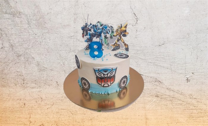 Торт подарочный Трансформеры голубой 2 кг - фото 7864