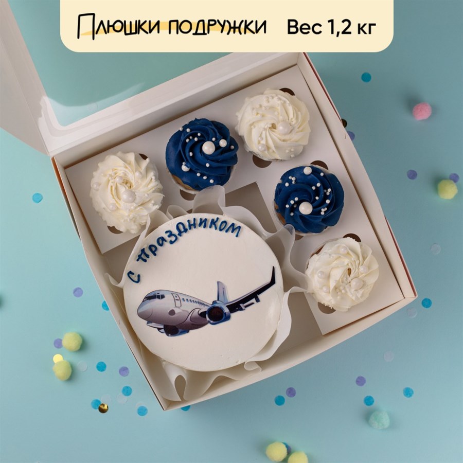 Бенто-торт и капкейки пилоту С Праздником - фото 79783