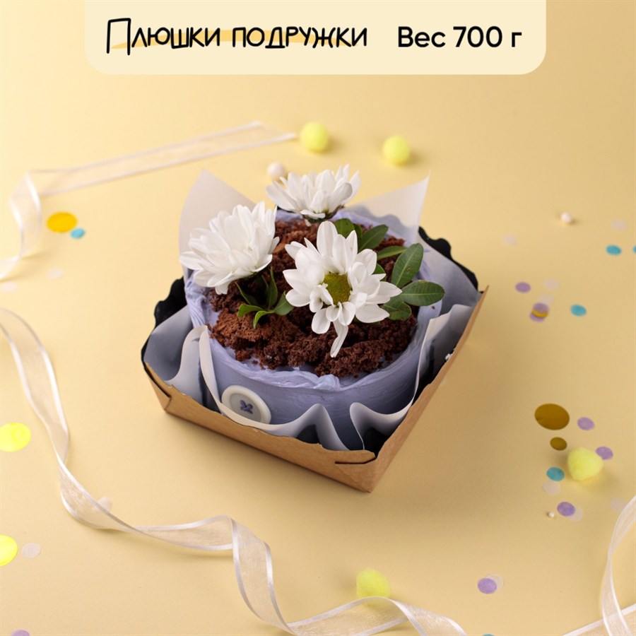 Бенто-торт Цветы в горшке с хризантемой - фото 82496