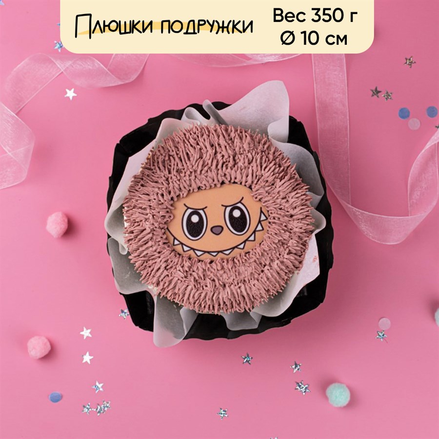 Бенто-торт Волосатик Лабубу розовый - фото 86606