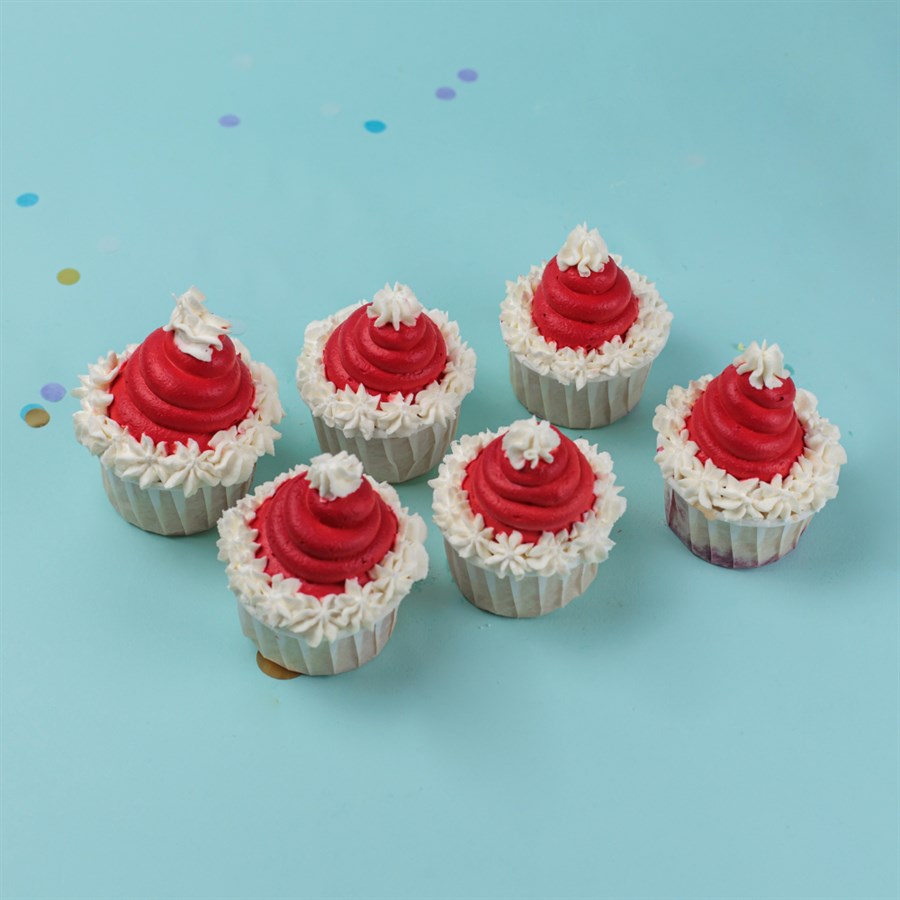 Набор новогодних капкейков "Шапочки" 6 шт - фото 86856