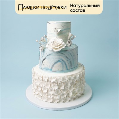 Свадебный торт Классика с розами из мастики