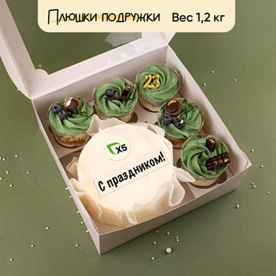 Бенто-торт и капкейки С праздником!