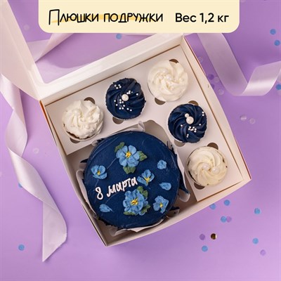 Бенто-торт и капкейки Незабудки