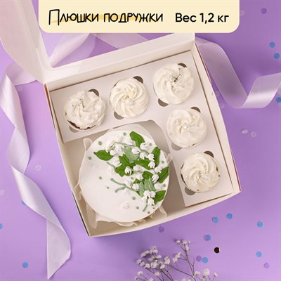 Бенто-торт и капкейки Ландыши