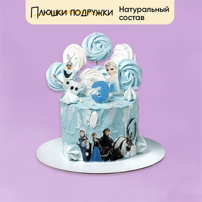 Торт  для девочки Эльза и снеговик