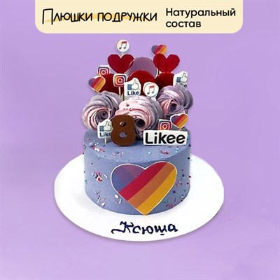 Торт подарочный Лайк, подписка, колокольчик Торт подарочный Лайк, подписка, колокольчик