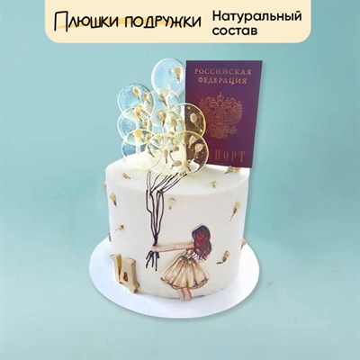 Торт Подарочный Паспорт с леденцами 2кг Торт Подарочный Паспорт с леденцами 2кг