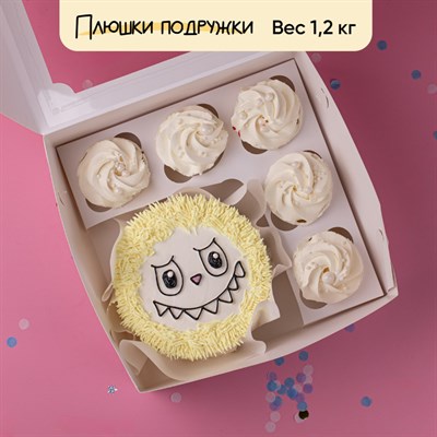 Бенто-торт и капкейки "Лабубу" с рисунком
