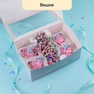 Капкейки с цветами (вишня, гипсофила) Капкейки с цветами (вишня, гипсофила)