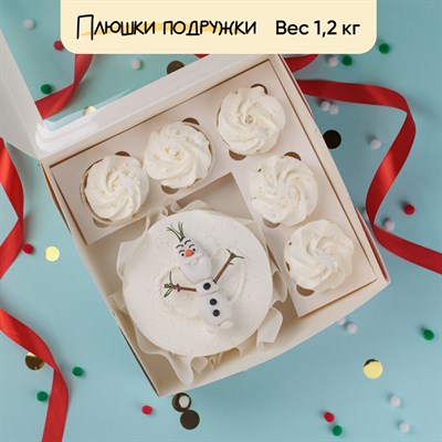 Бенто-торт и капкейки снеговик Олаф