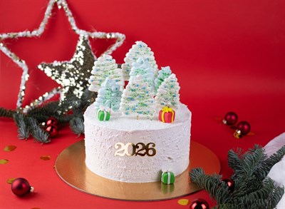 Торт новогодний Снежная елочка