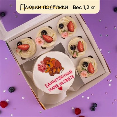 Бенто-торт и капкейки Единственной маме на свете