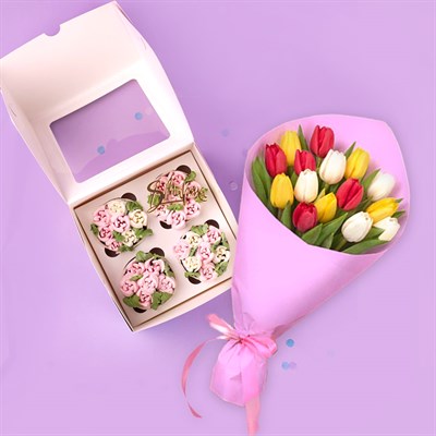 Капкейки и букет Чудесный день