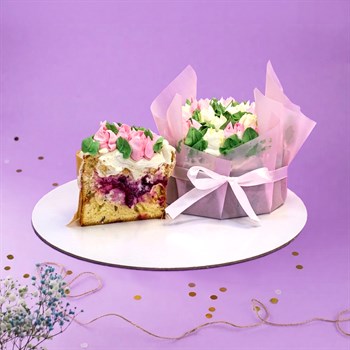 Кулич творожный с начинкой Цветы 1100 г - фото 103262