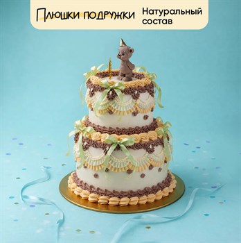 Торт на день рождения малыша двухъярусный с фигуркой 5кг - фото 114703