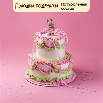 Детский торт двухъярусный с зайкой 5кг - фото 118242