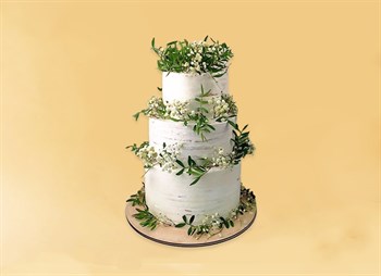 Свадебный торт Минимализм ЭКО - фото 12220