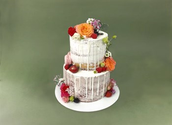 Свадебный торт двухъярусный ты мой навеки - фото 12350