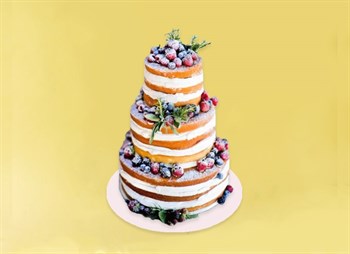 Свадебный торт Рустик с голубикой - фото 12575