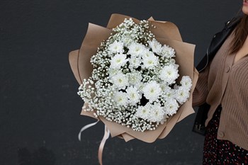 Букет цветов Крафтовое облако - фото 13932