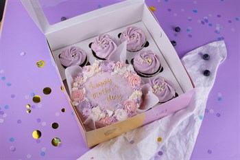 Бенто-торт и капкейки Mothers day pink - фото 14235