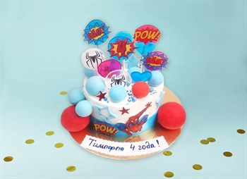 Торт Подарочный Человек паук с шарами 2 кг - фото 15568