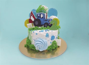 Торт подарочный Синий трактор в леденцах - фото 17452