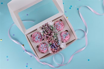 Капкейки с цветами (малина, гипсофила) - фото 49553