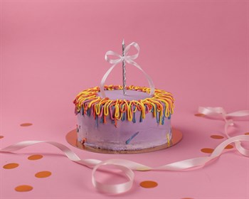 Торт на день рождения Разноцветная нить - фото 57053