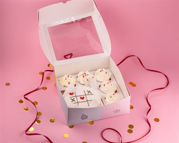 Бенто-торт и капкейки на 14 февраля Крестики нолики - фото 57073