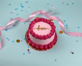 Бенто-торт с топпером Малиновые рюши - фото 57211