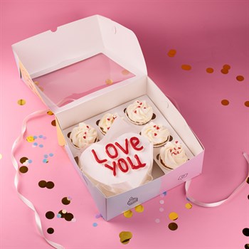 Бенто-торт и капкейки сердце LOVE YOU - фото 58047