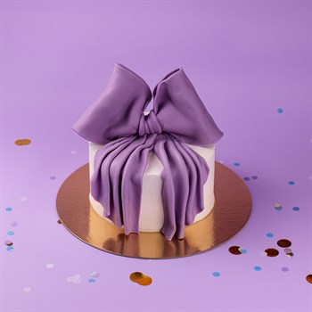 Торт для девочки Бант сиреневый 2кг - фото 58079