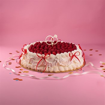 Свадебный итальянский торт с топпером и бантиками 7кг - фото 58383