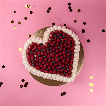 Свадебный итальянский торт сердце с ягодами 7кг - фото 58388